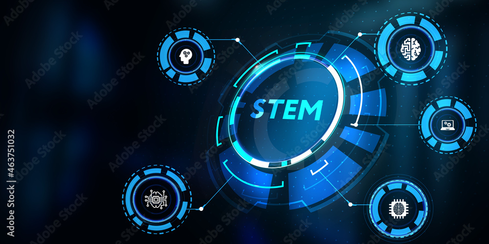 Science, technology, engineering and math. STEM concept. Business, Technology, Internet and network concept. 3d illustration Science, technology, engineering and math. STEM concept. Business, Technology, Internet and network concept. 3d illustration