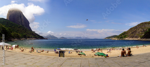 Outstanding landscape Vermelha Beach and iconic  Sugarloaf, Rio de Janeiro, Brazil. photo