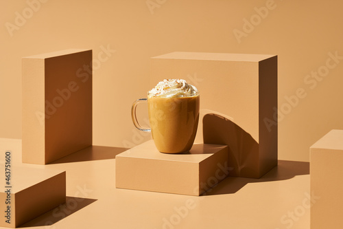 Cup of pumpkin spice latte photo