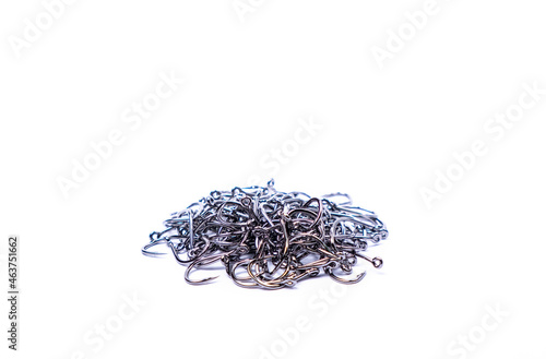 Fishing hook on isolated white background. photo