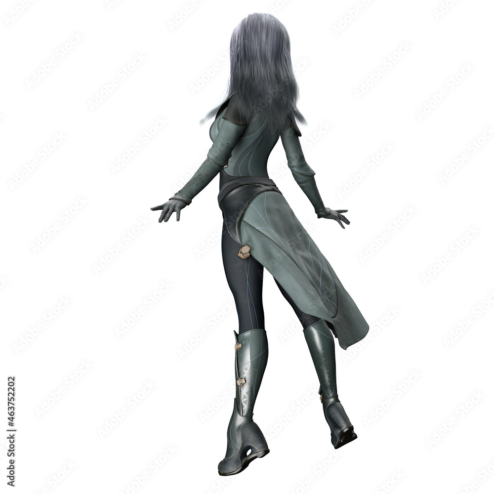 Scifi Alien Woman with Gray Skin, 3D Illustration, 3D rendering Scifi Alien Woman with Gray Skin, 3D Illustration, 3D rendering