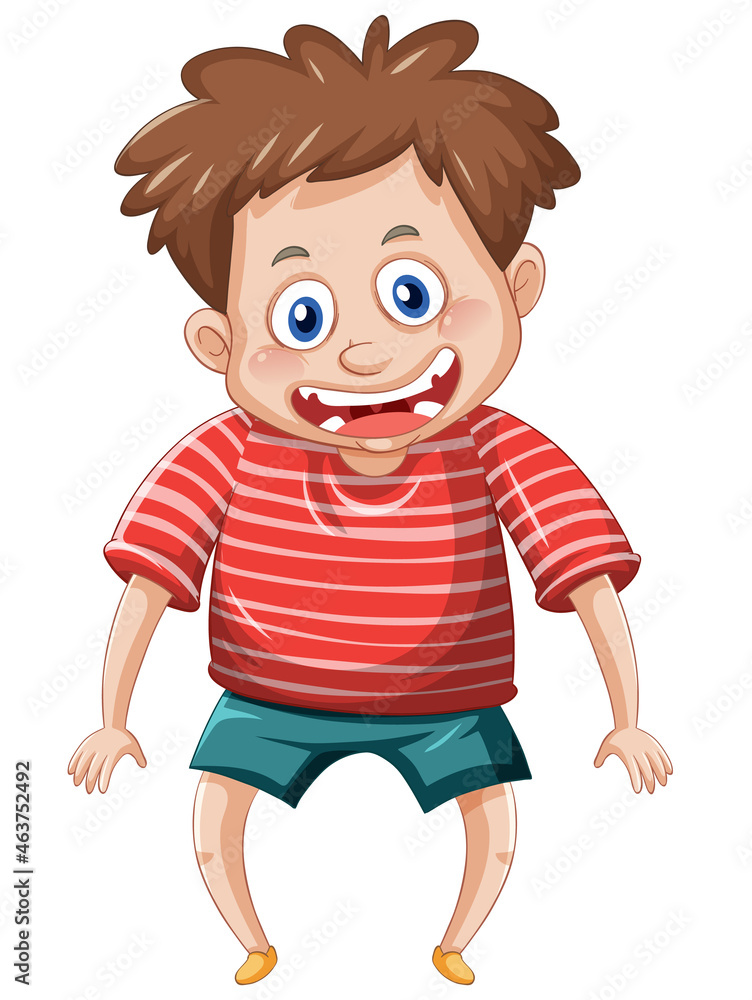 A boy wears red t-shirt on white background A boy wears red t-shirt on white background
