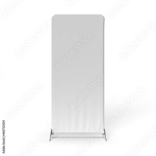 Tension Fabric Banner Display unit, front view tension banner for exhibition illustration and mockups. 3d render illustration.