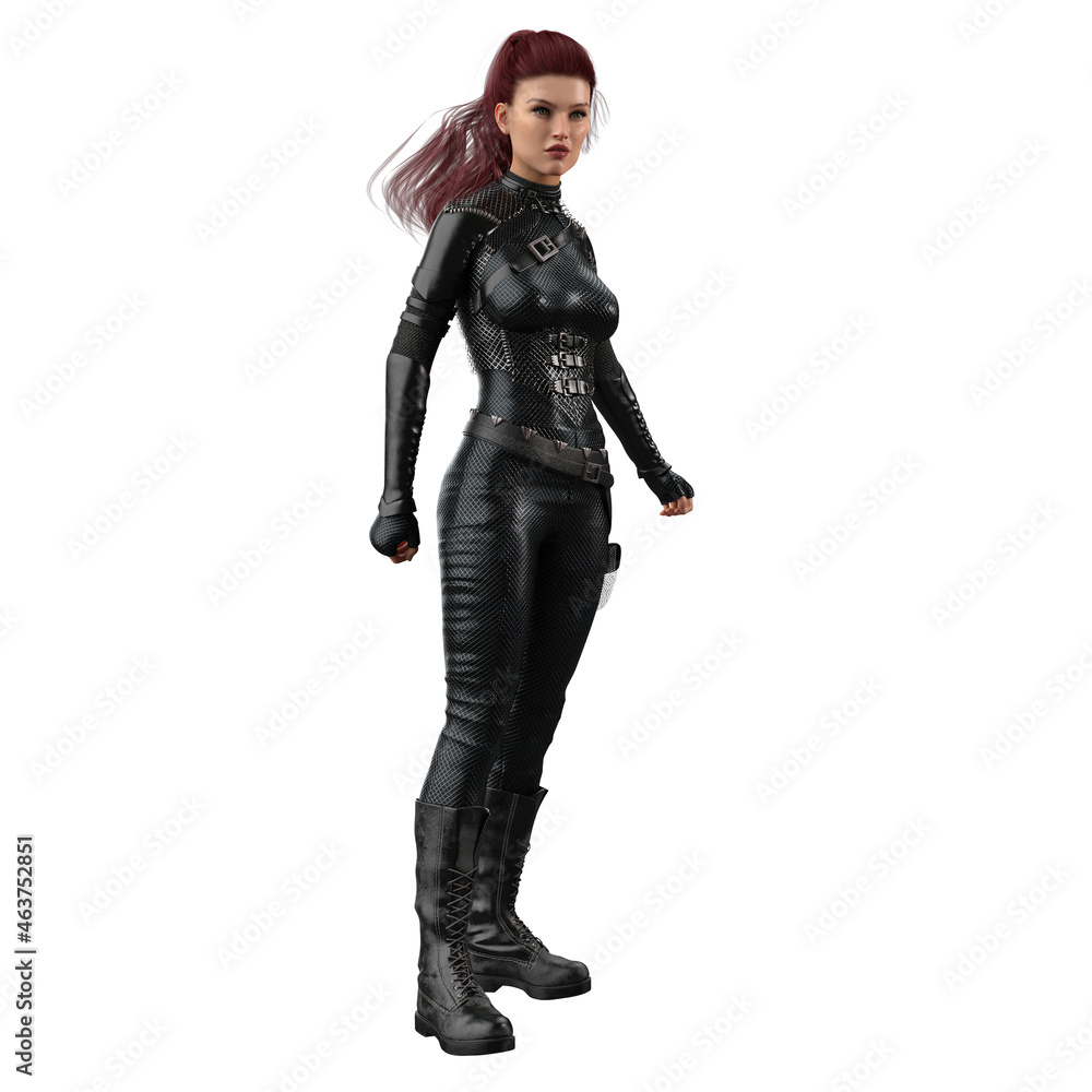 Urban Fantasy Caucasian Woman, 3D Rendering, 3D Illustration Urban Fantasy Caucasian Woman, 3D Rendering, 3D Illustration