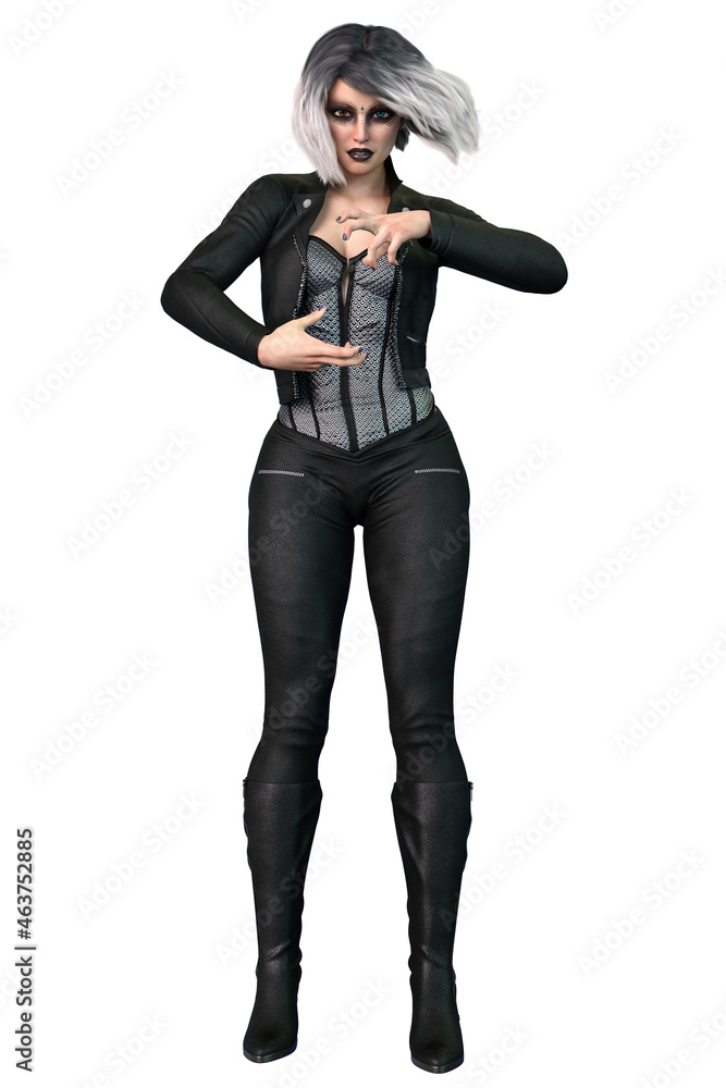 Caucasian Witch Woman, 3D Rendering, 3D illustration Caucasian Witch Woman, 3D Rendering, 3D illustration