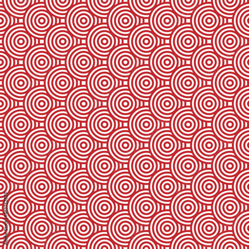 Japanese Traditional Seamless Pattern. circle red on white background.Design for fabric,print,product,tiles,packaging,wallpaper,clothing,wrapping.Vector illustration