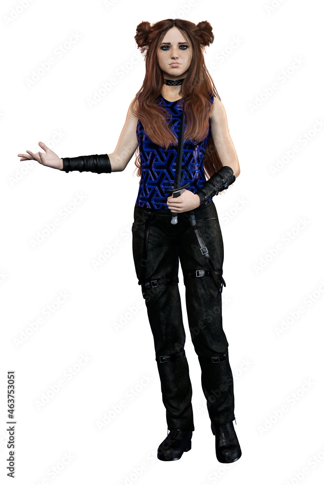 Urban Fantasy Goth Academy Teen, 3D Rendering, 3D illustration Urban Fantasy Goth Academy Teen, 3D Rendering, 3D illustration