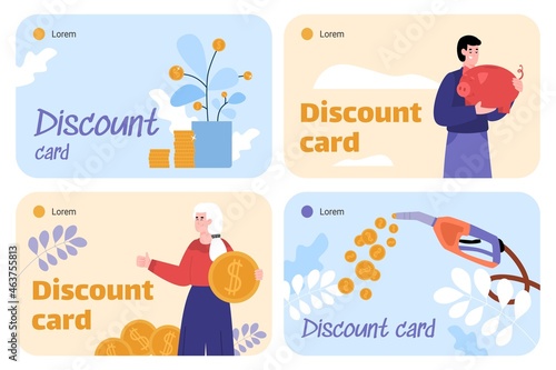 Design of discount cards for economy of money when fuel a car.
