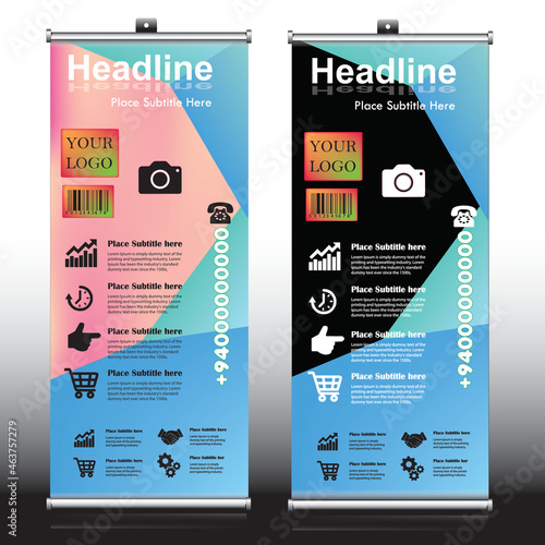 Simple editable rollup banner with mockup template (standard size pullup banner)