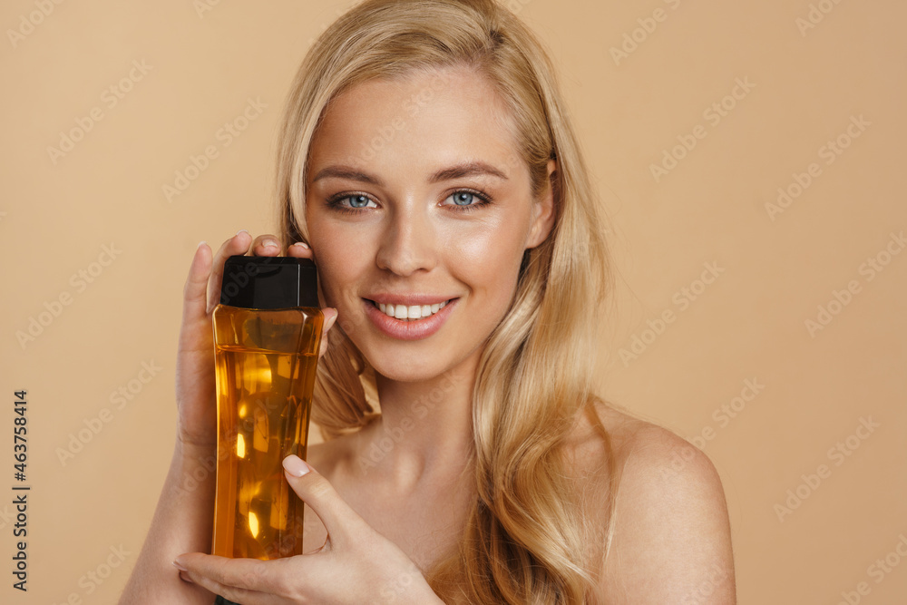 Smiling young white woman with long blonde hair Smiling young white woman with long blonde hair