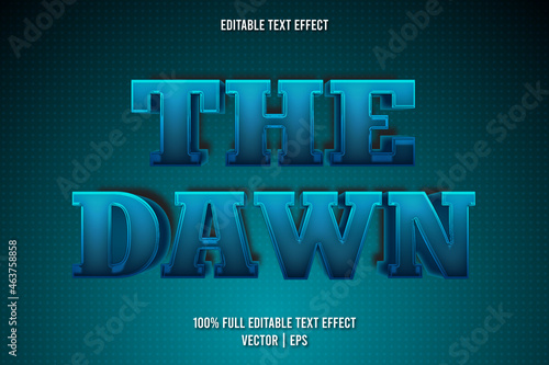 The dawn editable text effect retro style