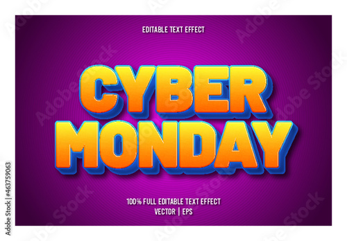 Cyber monday editable text effect retro style
