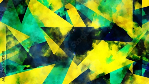Abstract background painting art with green, yellow, and dark blue paint brush for presentation, website, halloween poster, wall decoration, or t-shirt design.