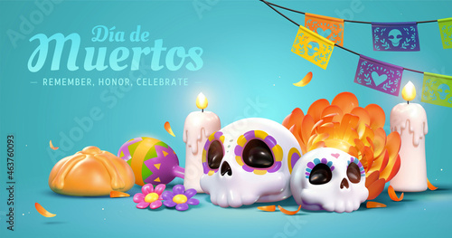 Day of the dead altar theme banner photo
