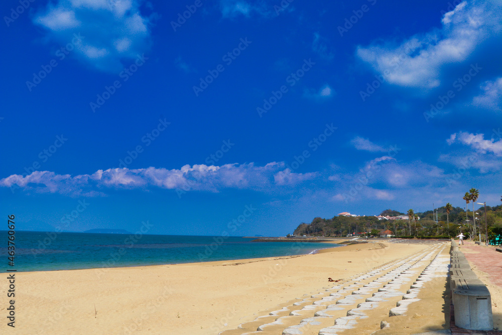 Shiroigahama Coast Sandy Beach and Transparent Sea Ripple Land Mobout Kyushu Kumamoto
