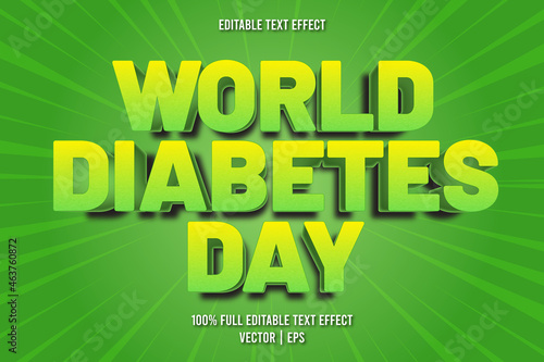 World diabetes day editable text effect