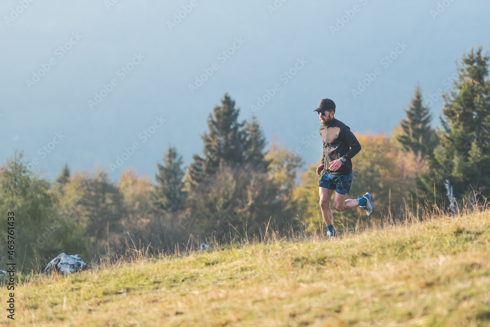 Running in freedom among the autumn hills. Running in freedom among the autumn hills.