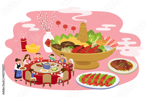 CNY reunion dinner elements