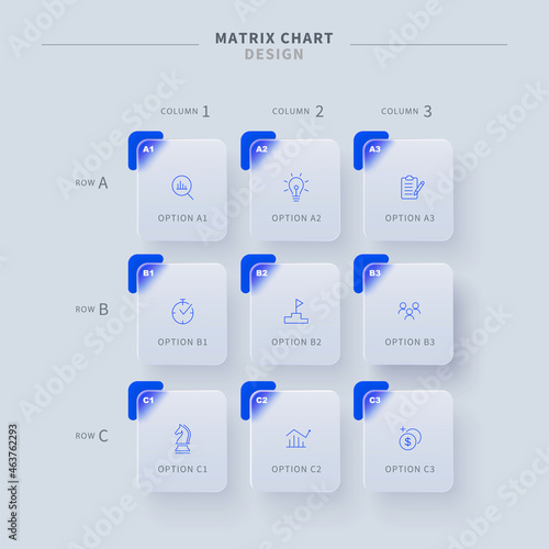 Glassmorphic matrix diagram