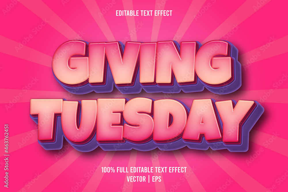 Giving tuesday editable text effect comic style Giving tuesday editable text effect comic style