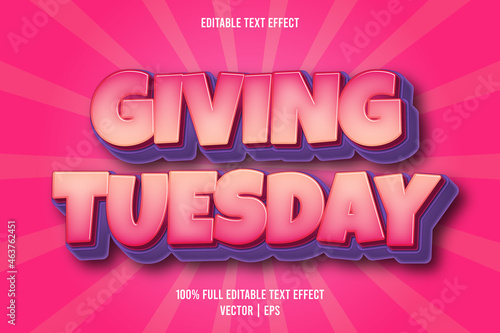 Giving tuesday editable text effect comic style