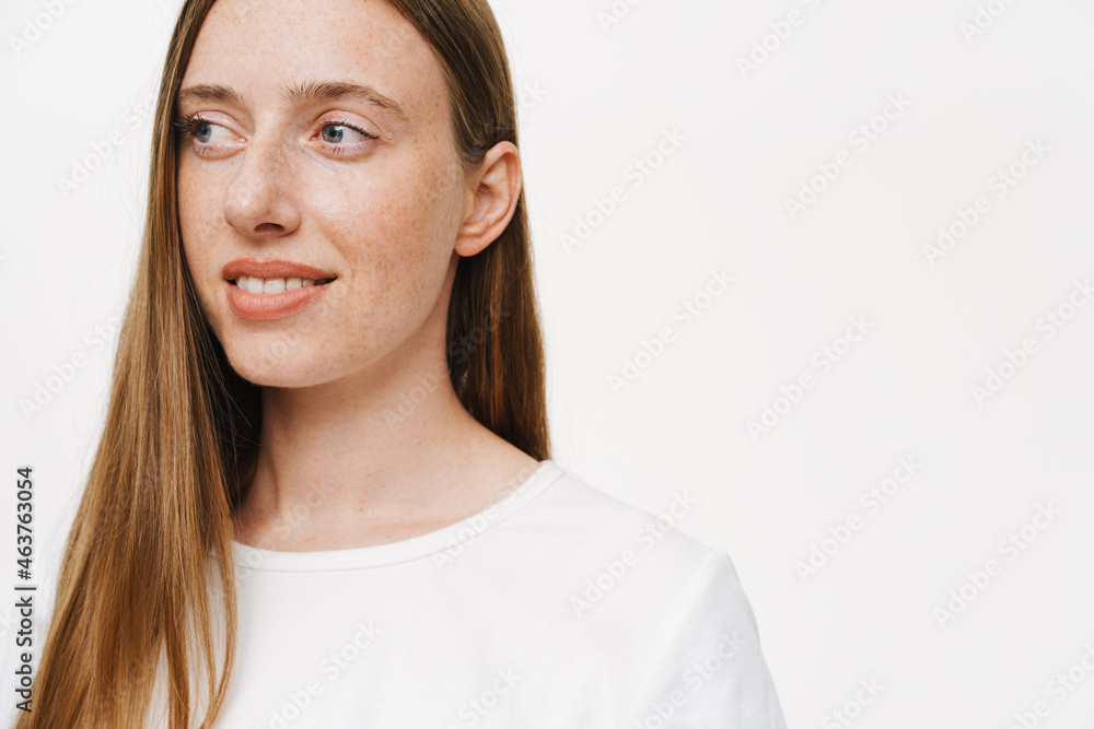 Portrait of a young white woman with long red hair Portrait of a young white woman with long red hair