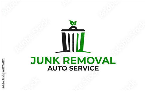 Illustration vector graphic of junk removal solution services logo design template
