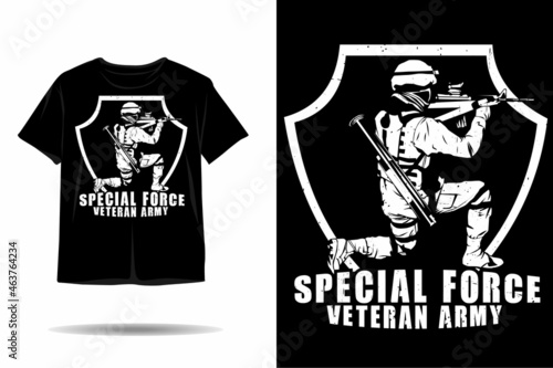 Special force veteran army silhouette t shirt design