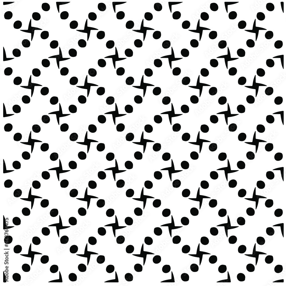 Seamless vector pattern in geometric ornamental style. Black pattern.