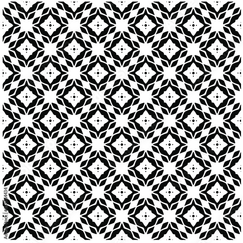 Seamless vector pattern in geometric ornamental style. Black pattern.