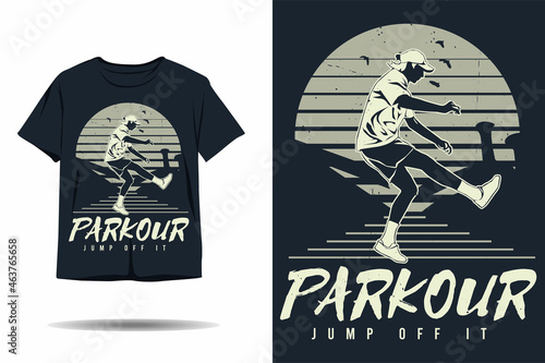 Parkour jump off it silhouette t shirt design