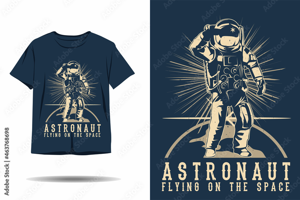 Astronaut flying on the space silhouette t shirt design Astronaut flying on the space silhouette t shirt design