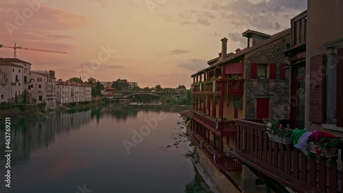 Centro Storico di Bassano del Grappa, italia.