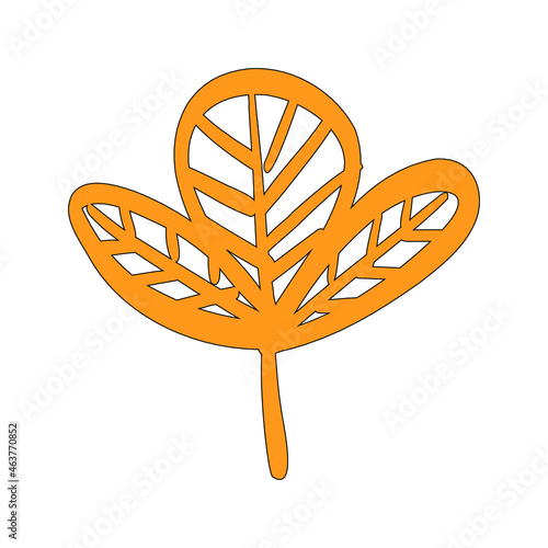 Abstract yellow vector element illustration. Changeble abstract floral inspired symblol for your project. Creative nature icon for design. Art ornament on the white background.  photo