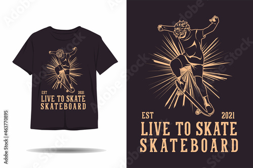 Live to skate skateboard silhouette t shirt design