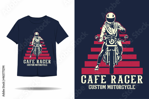 Cafe racer custom motorcycle t shirt design