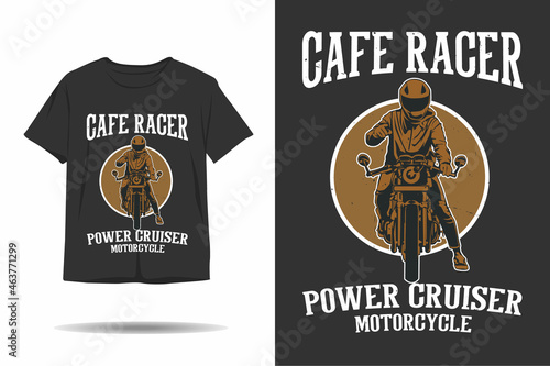 Cafe racer power cruiser motorcycle t shirt design