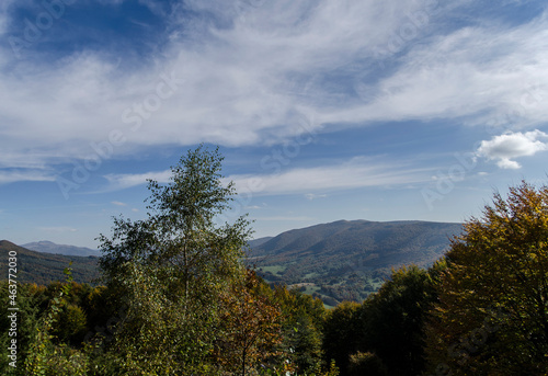 Panorama z Po  oniny Wetli  skiej Bieszczady 