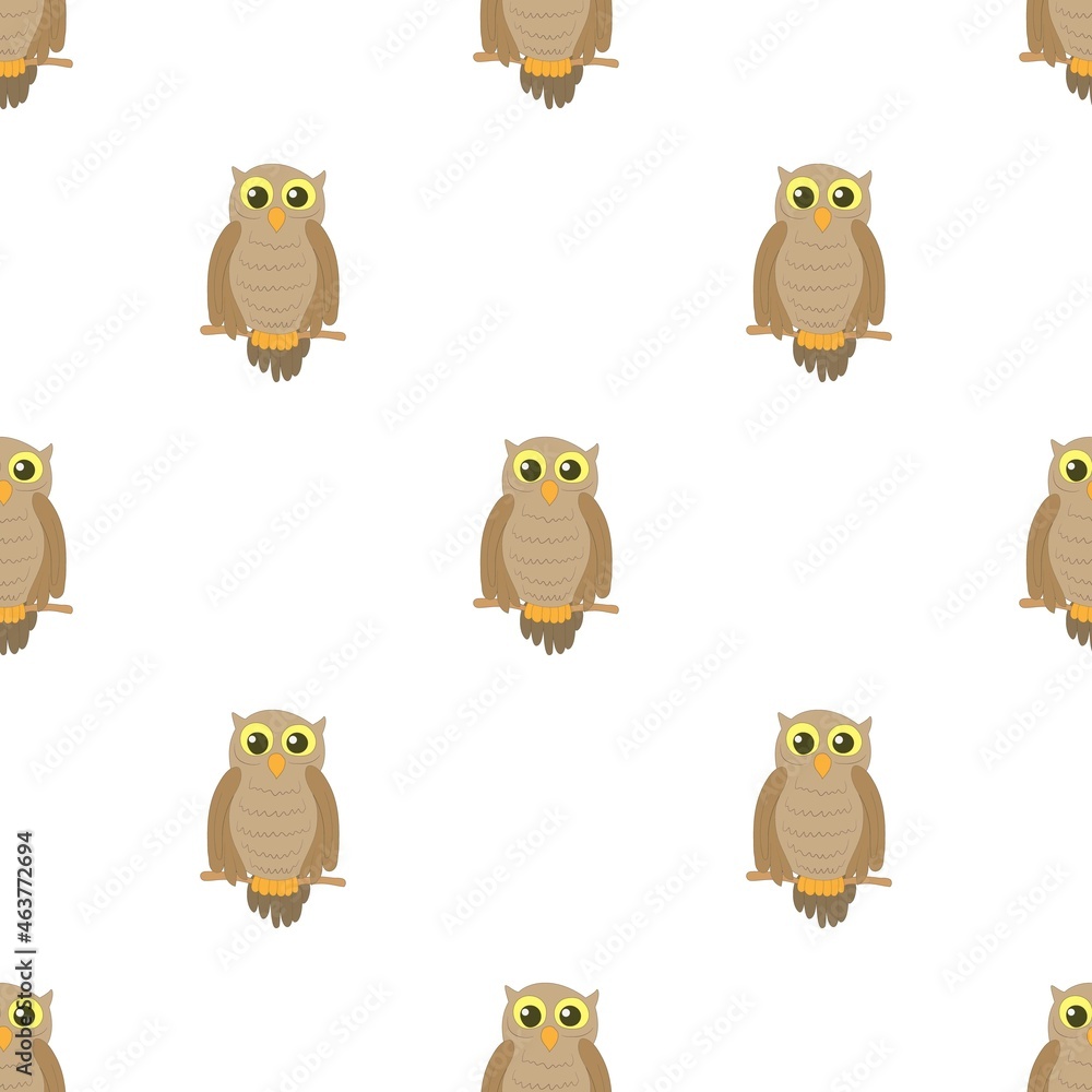 Fototapeta premium Halloween owl pattern seamless background texture repeat wallpaper geometric vector