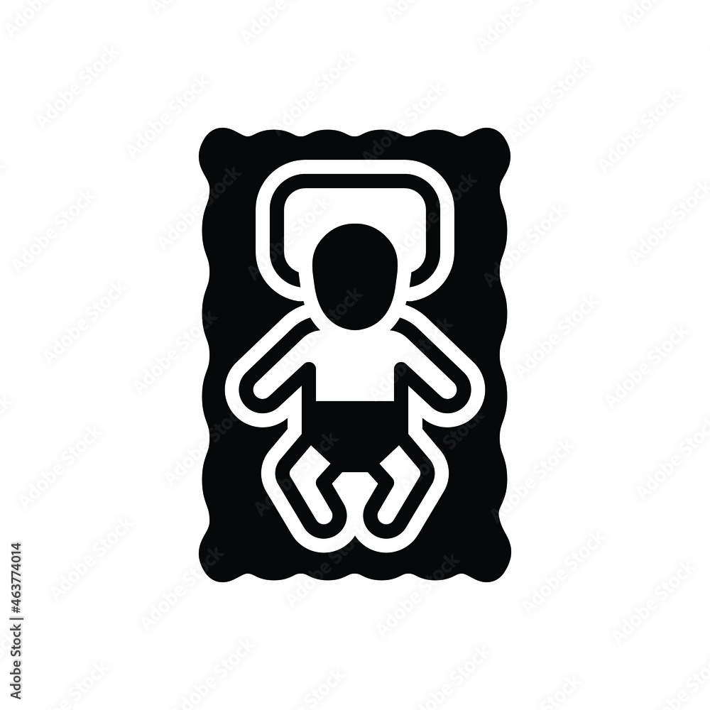 Black solid icon for infant