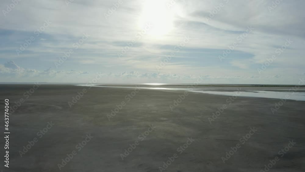 Africa, Botswana, Makgadikgadi Salt Pans, sand salt and water during rainy season Africa, Botswana, Makgadikgadi Salt Pans, sand salt and water during rainy season