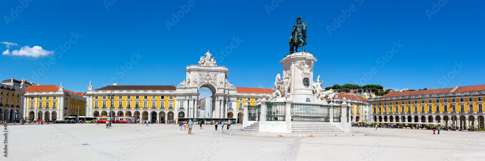 Lisbon Portugal Praca do Comercio square town city travel panorama