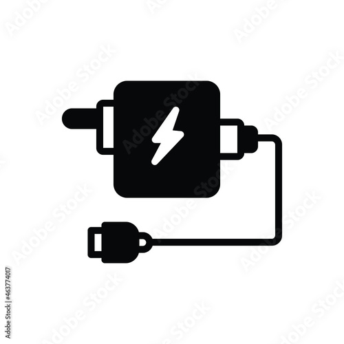 Black solid icon for adaptor