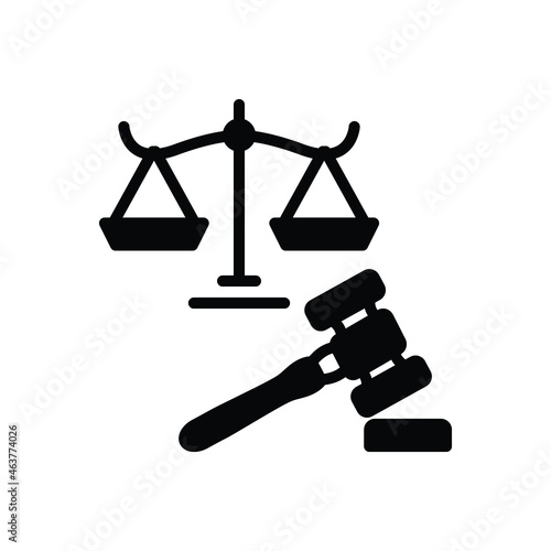 Black solid icon for litigation