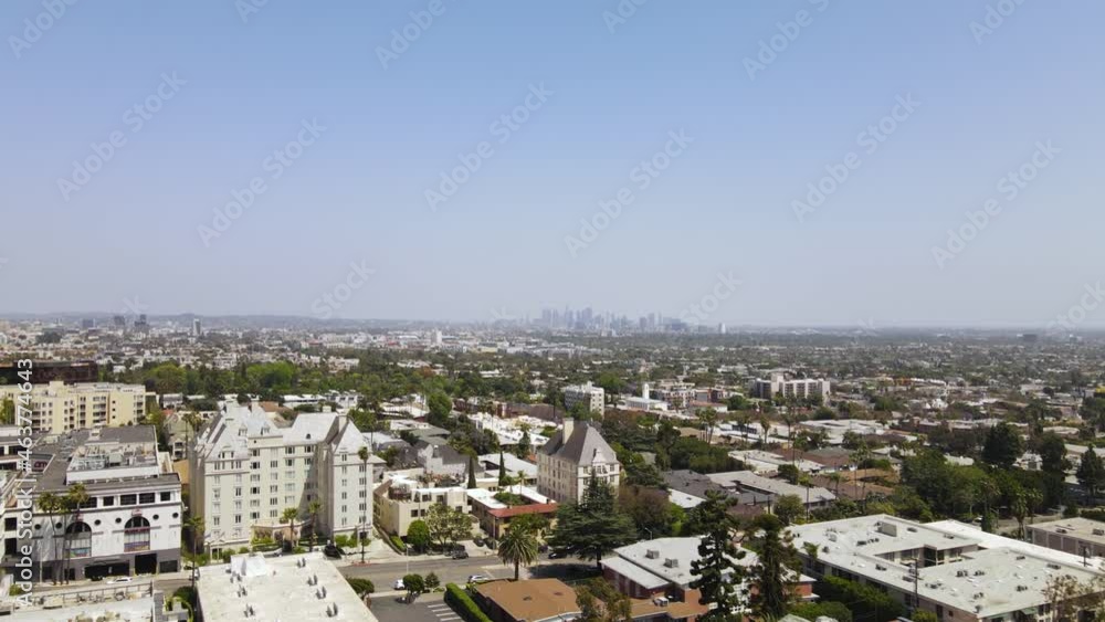 West Hollywood, Los Angeles, California USA. Aerial View of Cityscape, Downtown in Skyline, Establishing Drone Shot West Hollywood, Los Angeles, California USA. Aerial View of Cityscape, Downtown in Skyline, Establishing Drone Shot