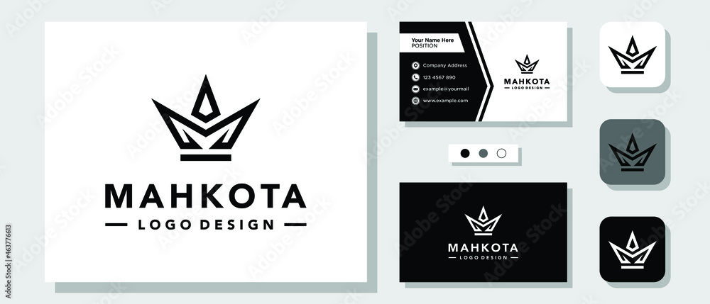Initial Letter M Crown King Luxury Queen Logo Design with Layout Template Business Card Initial Letter M Crown King Luxury Queen Logo Design with Layout Template Business Card