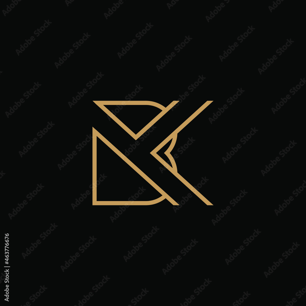 the logo of BK letters with line art. design combination of 2 letters into one logo that is unique and simple. gold texture. isolated black. modern template. for company and graphic design the logo of BK letters with line art. design combination of 2 letters into one logo that is unique and simple. gold texture. isolated black. modern template. for company and graphic design