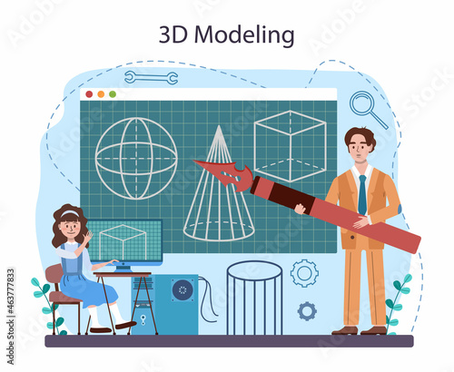Crafting and modeling school course. Teacher educate students