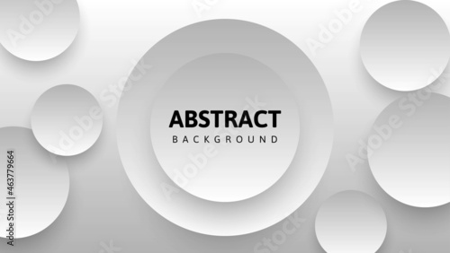 abstract 3D circle paper style layer background with white color