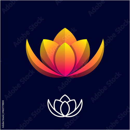 Flower Leaf Gradient Logo Template